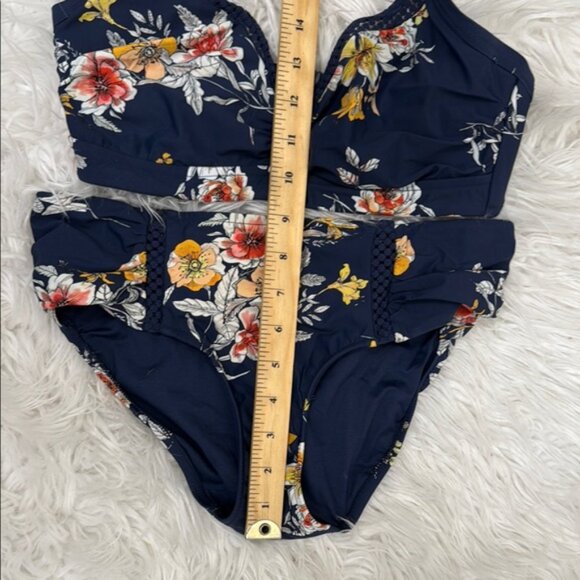 SEAFOLLY 6 MIDSUMMER SWIMSUIT BOTTOM and top navy florals - Picture 10 of 12